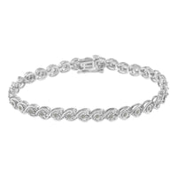 .925 Sterling Silver 1/2 Cttw Diamond Criss-Cross Miracle-Set 7