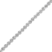 .925 Sterling Silver 1.0 Cttw Miracle Plate Set Diamond Bezel Link Design Tennis Bracelet (I-J Color, I3 Clarity)