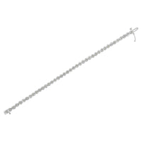 .925 Sterling Silver 1.0 Cttw Miracle Plate Set Diamond Bezel Link Design Tennis Bracelet (I-J Color, I3 Clarity)