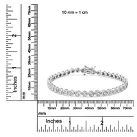 .925 Sterling Silver 1.0 Cttw Miracle Plate Set Diamond Bezel Link Design Tennis Bracelet (I-J Color, I3 Clarity)