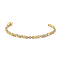 .925 Sterling Silver 1.0 Cttw Miracle Plate Set Diamond Bezel Link Design Tennis Bracelet (I-J Color, I3 Clarity)