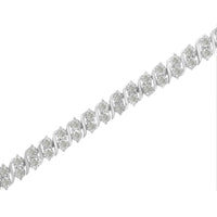 .925 Sterling Silver 2.0 Cttw Diamond S- Link Tennis Bracelet (I-J Color, I3 Clarity) - 7”  