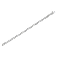 .925 Sterling Silver 2.0 Cttw Diamond S- Link Tennis Bracelet (I-J Color, I3 Clarity) - 7”  