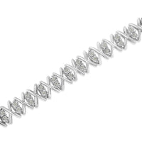 .925 Sterling Silver 2.0 Cttw Rose Cut Diamond X Link Tennis Bracelet (I-J Color, I2-I3 Clarity) - 7” 