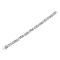 .925 Sterling Silver 2.0 Cttw Rose Cut Diamond X Link Tennis Bracelet (I-J Color, I2-I3 Clarity) - 7” 