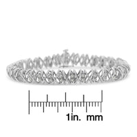 .925 Sterling Silver 2.0 Cttw Rose Cut Diamond X Link Tennis Bracelet (I-J Color, I2-I3 Clarity) - 7” 