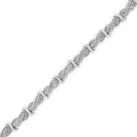 .925 Sterling Silver 1.0 Cttw Diamond Infinity & S Link Tennis Bracelet (I-J Color, I3 Clarity) - 7-1/4” 