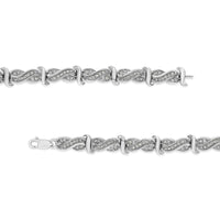 .925 Sterling Silver 1.0 Cttw Diamond Infinity & S Link Tennis Bracelet (I-J Color, I3 Clarity) - 7-1/4” 