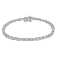 .925 Sterling Silver 1/4 Cttw Diamond Illusion-Set Miracle Plate Tennis Bracelet (I-J Color, I3 Clarity) - 7