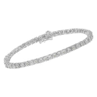 .925 Sterling Silver 1/4 Cttw Diamond Illusion-Set Miracle Plate Tennis Bracelet (I-J Color, I3 Clarity) - 7