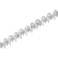 .925 Sterling Silver 1/2 Cttw Diamond S Link Tennis Bracelet (I-J Color, I3 Clarity) 