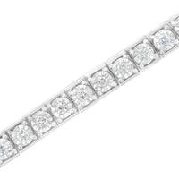 .925 Sterling Silver Brilliant-Cut Round Diamond Square Frame Miracle-Set Tennis Bracelet (2 cttw, I-J Color, I2-I3 Clarity) - Size 7