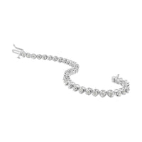 .925 Sterling Silver Miracle-Set Diamond Round Miracle Plate Tennis Bracelet (1 cttw, I-J Color, I3 Clarity) - Size 7.25