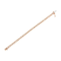 14KT Rose Gold Plated Sterling Silver Diamond S Link Tennis Bracelet (2 cttw, J-K Color, I1-I2 Clarity) - Size 7.5