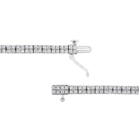 .925 Sterling Silver 3.0 Cttw Prong-Set Round Diamond 2 Row Link Tennis Bracelet (I-J Color, I3 Clarity) - 7.25