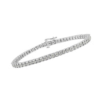 .925 Sterling Silver Diamond Square Frame Miracle-Set Tennis Bracelet (1 cttw, I-J Color, I3 Clarity) - Size 7.5