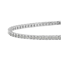 .925 Sterling Silver Diamond Square Frame Miracle-Set Tennis Bracelet (1 cttw, I-J Color, I3 Clarity) - Size 7.5