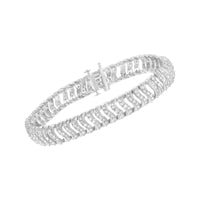 .925 Sterling Silver 3.0 Cttw Diamond Chevron 