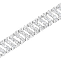 .925 Sterling Silver 3.0 Cttw Diamond Chevron 