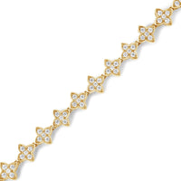 10K Yellow Gold 2.0 cttw Round-Cut Diamond 4 Leaf Clover Link Bracelet (J-K Color, I1-I2 Clarity) - Size 7.25