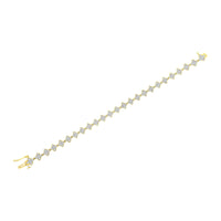 10K Yellow Gold 2.0 cttw Round-Cut Diamond 4 Leaf Clover Link Bracelet (J-K Color, I1-I2 Clarity) - Size 7.25