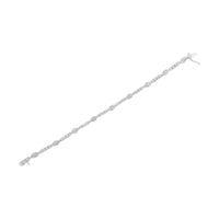 .925 Sterling Silver 1-1/2 cttw Diamond Marquise Halo and Line Link Tennis Bracelet (I-J Color, I2-I3 Clarity) - 7-1/4