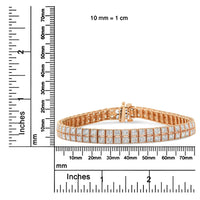 14K Rose Gold 3.0 Cttw Lab Grown Diamond Two Row Milgrain 7