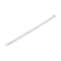 .925 Sterling Silver 1 1/2 cttw Round Diamond 3 Row Heart Link Bracelet (I-J Color,I3 Clarity) - 7.25 