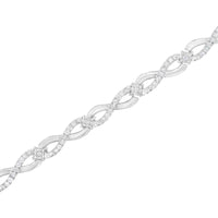 .925 Sterling Silver 1.0 Cttw Prong Set Diamond Infinity Link Bracelet (I-J Color, I2-I3 Clarity) - 7.25