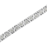 .925 Sterling Silver 1.0 cttw Miracle-Set Diamond Tennis Bracelet (I-J Color, I3 Clarity) - 7.25