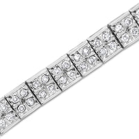 .925 Sterling Silver 2 Cttw Prong Set Round-Cut Diamond 4 Stone Box Link Bracelet (I-J Color, I3 Clarity) - 7.25