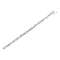 .925 Sterling Silver 2 Cttw Prong Set Round-Cut Diamond 4 Stone Box Link Bracelet (I-J Color, I3 Clarity) - 7.25