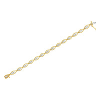 10K Yellow Gold Plated .925 Sterling Silver 1 cttw Prong Set Round-Cut Diamond Link Bracelet (J-K Color, I1-I2 Clarity) - 7.25