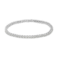 .925 Sterling Silver 2.0 Cttw Diamond Illusion-Set Miracle Plate Tennis Bracelet (I-J Color, I3 Clarity) - 7