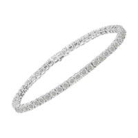 .925 Sterling Silver 2.0 Cttw Diamond Illusion-Set Miracle Plate Tennis Bracelet (I-J Color, I3 Clarity) - 7