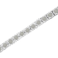 .925 Sterling Silver 2.0 Cttw Diamond Illusion-Set Miracle Plate Tennis Bracelet (I-J Color, I3 Clarity) - 7