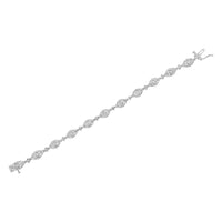 .925 Sterling Silver 2 1/2 Cttw Diamond Pear Shaped and Bezel Link Bracelet (I-J Color, I2-I3 Clarity) - 7.5 