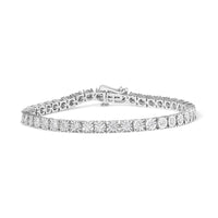 .925 Sterling Silver 3.0 Cttw Diamond Illusion-Set Miracle Plate Tennis Bracelet (I-J Color, I3 Clarity) - 7