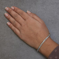 .925 Sterling Silver 3.0 Cttw Diamond Illusion-Set Miracle Plate Tennis Bracelet (I-J Color, I3 Clarity) - 7