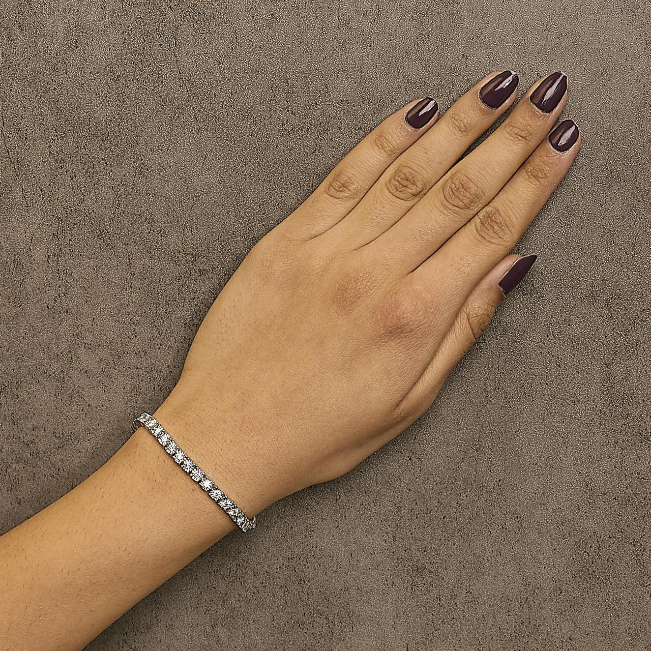 .925 Sterling Silver Lab Grown Diamond Illusion-Set Miracle Plate Tennis Bracelet - 7.25" Inches