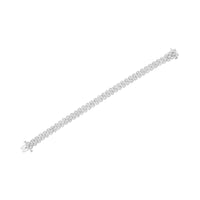 .925 Sterling Silver 3.0 Cttw Diamond Pave-Set Marquise Shaped Banded Link Bracelet (I-J Color, I2-I3 Clarity) - 7-1/4