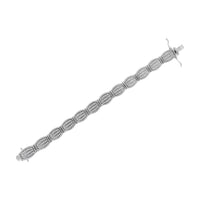 .925 Sterling Silver 3 cttw Diamond Art-Deco Style Link Bracelet (I-J, I2-I3) - Size 7.25