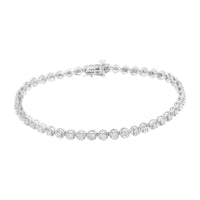 .925 Sterling Silver 1/2 Cttw Miracle-set Round-Cut Diamond Bezel Link Bracelet (I-J Color, I3 Clarity) - 7.25
