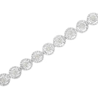 .925 Sterling Silver 1/2 Cttw Miracle-set Round-Cut Diamond Bezel Link Bracelet (I-J Color, I3 Clarity) - 7.25