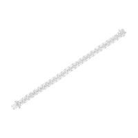 .925 Sterling Silver 1.0 cttw Round-cut Diamond 2-Row Heart Link Tennis Bracelet (I-J Clarity, I2-I3 Color) - Size 7