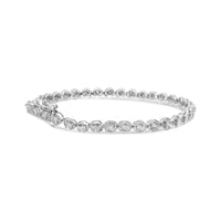 .925 Sterling Silver 1/2 cttw Miracle Set Diamond Milgrain Style Link Bracelet (I-J, I3-Promo) - Size 7.25