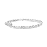 .925 Sterling Silver 1/2 cttw Miracle Set Diamond Milgrain Style Link Bracelet (I-J, I3-Promo) - Size 7.25