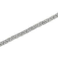 .925 Sterling Silver 2.00 Cttw Miracle Set Diamond Trio Link Multi Row Tennis Bracelet (I-J Color, I3 Clarity) - 7.25