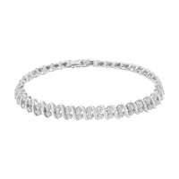.925 Sterling Silver 1 cttw Double Row Miracle-Set Diamond Tennis Bracelet (I-J Clarity, I3 Color) - Size 7.25