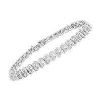 .925 Sterling Silver 1 cttw Double Row Miracle-Set Diamond Tennis Bracelet (I-J Clarity, I3 Color) - Size 7.25